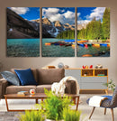 Moraine Lake 3-Panel Wall Art, Majestic Mountain and Lake by MyGreatCanvas | Canvas Wall Art Prints | Photo Prints & Wall Decor