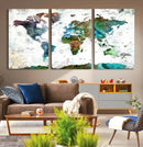 Modern Watercolor World Map Canvas Wall Art – Framed by MyGreatCanvas | Canvas Wall Art Prints | Photo Prints & Wall Decor