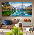 Spectacular autumn view of Braies Lake Wall Art Canvas Print by MyGreatCanvas | Canvas Wall Art Prints | Photo Prints & Wall Decor