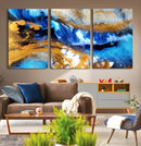 Blue Orange Marble Fluid Effect Canvas Wall Art Print by MyGreatCanvas | Canvas Wall Art Prints | Photo Prints & Wall Decor