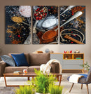 Spices and Seasonings Canvas Wall Art – Colorful Triptych by MyGreatCanvas | Canvas Wall Art Prints | Photo Prints & Wall Decor