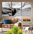 Cattle Wall Art Longhorn Cow Canvas Print