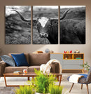 Western Home Wall Art Canvas Print, Framed Texas Longhorn by MyGreatCanvas | Canvas Wall Art Prints | Photo Prints & Wall Decor