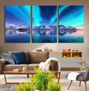Northern Lights above Mountain Wall Art, Northern Lights