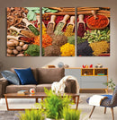 Herbs and Spices Art Canvas Print for Kitchen Kitchen,