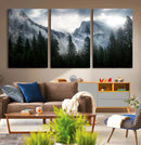 Wall Art Foggy Forest Landscape Canvas Print
