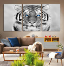 Black and White Tiger Wall Art Animal Canvas Print