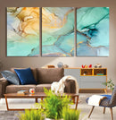 Green Marble Fluid Effect Wall Art Abstract Canvas Wall Art by MyGreatCanvas | Canvas Wall Art Prints | Photo Prints & Wall Decor