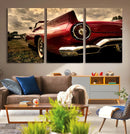 Red Classic Car Wall Art Canvas Print