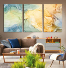 Green and Yellow Marble Fluid Effect Wall Art, Green and