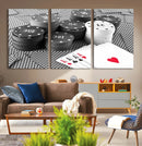 Poker Game Cards Wall Art Canvas, Multi Panel Wall Art
