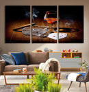 Whiskey Cigar Wall Art Canvas Print Kitchen Wall