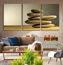 Fluvial Zen Stones Canvas Wall Art Print