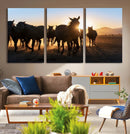 Horse Herd Wall Art Animal Canvas Print