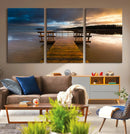 Serene Lake Pier at Sunset Canvas Print | Landscape Canvas