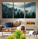 Captivating Misty Forest Wall Art Premium Canvas Print a