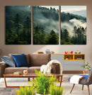 Misty Forest Wall Art Premium Canvas Print a Foggy and by MyGreatCanvas | Canvas Wall Art Prints | Photo Prints & Wall Decor