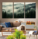 Captivating Misty Forest Wall Art Premium Canvas Print a