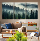 Captivating Misty Forest Wall Art Premium Canvas Print a