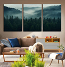 Captivating Misty Forest Wall Art Premium Canvas Print,
