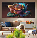 Abstract Rose Wall Art Canvas Print