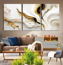 Gold Waves on Pure White Canvas – Gold Abstract Art for by MyGreatCanvas | Canvas Wall Art Prints | Photo Prints & Wall Decor