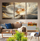 Gold Floral Wall Art Canvas Print, Framed Modern Flower Art by MyGreatCanvas | Canvas Wall Art Prints | Photo Prints & Wall Decor