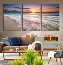 Sunset Beach Wall Art – Soothing Coastal Landscape, Ready to