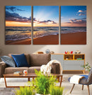 Golden Hour Beach Sunset Wall Art | Canvas Print | Ready to