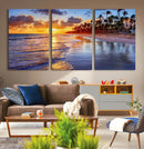 Serene Beach Sunset Wall Art Canvas- Coastal Seascape Print