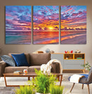 Vibrant Sunset Beach Wall Art - Ocean Sunset Canvas Print |