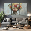 Golden Petal Wall Art Canvas Print - Silhouette Woman Wall by MyGreatCanvas | Canvas Wall Art Prints | Photo Prints & Wall Decor