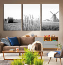 Vintage Farmhouse Black and White Triptych Wall Art – Giclee