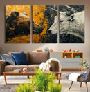 Bear and Bull Wall Art Canvas Print – Abstract Animal