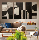 Abstract Brown Wabi Sabi Canvas Print Set – Minimalist