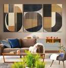 Modern Brown Wabi Sabi Wall Art Canvas Print Set – Framed