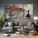 Banksy Wall Art - Banksy Girl and Butterfly Explosion Wall