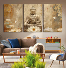 Buddha Wall Art Canvas Print, Buddha Meditation Room Decor,