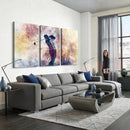 Abstract Watercolor Golf Player Wall Art Canvas Print