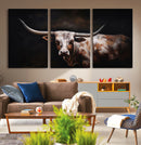 Texas Longhorn Wall Art Canvas Print | Western Ranch Decor |