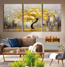 Golden Tree Canvas Print | Abstract Wall Art for Modern