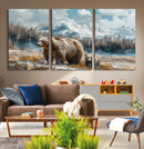 Bear and Baby Bear Wall Art Canvas Print