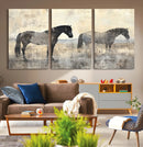 Vintage Horses Wall Art Canvas Print