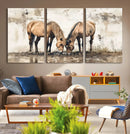 Vintage Horses Wall Art | Ready to Hang and Framed Triptych by MyGreatCanvas | Canvas Wall Art Prints | Photo Prints & Wall Decor