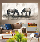 Chines Ink Style Vintage Horses Wall Art Canvas Print for by MyGreatCanvas | Canvas Wall Art Prints | Photo Prints & Wall Decor