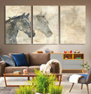 Abstract Horse Canvas Print | Modern Farmhouse Wall Art |