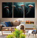 Abstract Jellyfish Wall Art Canvas Print