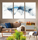 Flight Route Map Wall Art Canvas Print, Abstract Air Traffic