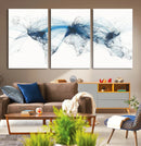 Flight Route Map Wall Art Canvas Print, Abstract Air Traffic