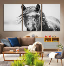 Western Wall Art | Black and White Winter Horse Wall Art | by MyGreatCanvas | Canvas Wall Art Prints | Photo Prints & Wall Decor